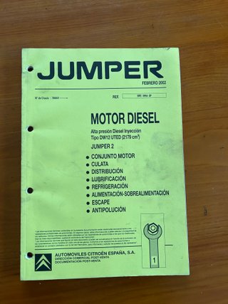 MANUAL TALLER CITROEN MOTOR DW12 2.2 HDI JUMPER 2