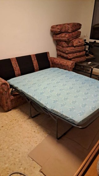 Sofá Cama Negro y Azul