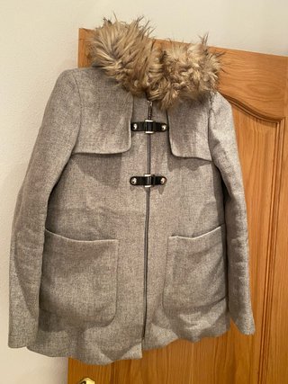 Abrigo de paño gris Zara
