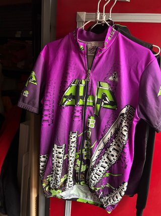 Maillot Carletti Talla L Ciclismo Morado y Verde