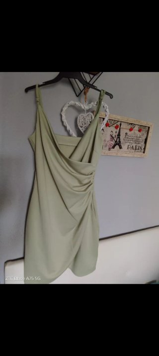 Vestido Drapeado Verde