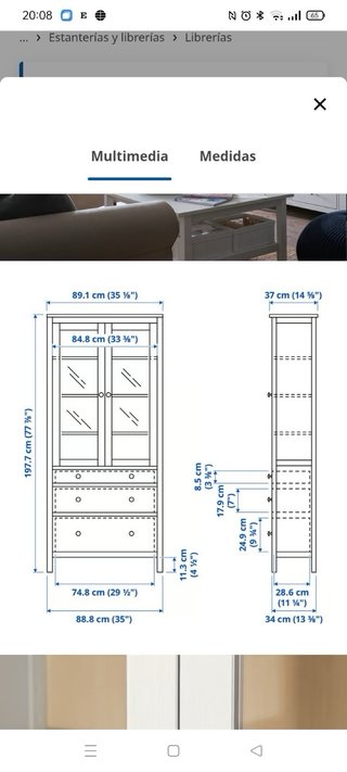 Vetrina Hemnes Ikea in legno e vetro