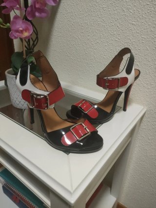 Sandalias de tacón multicolor