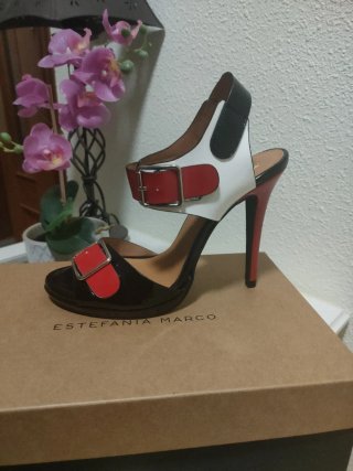 Sandalias de tacón multicolor