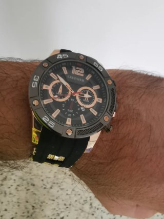 Reloj Deportivo Ligober Negro y Dorado
