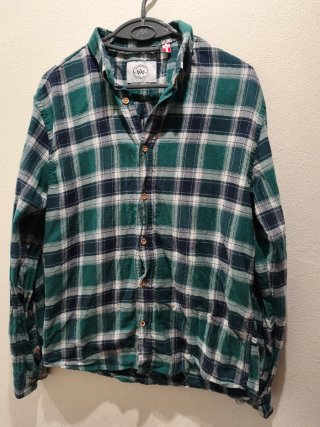 Camisa Kronstadt cuadros verde y azul