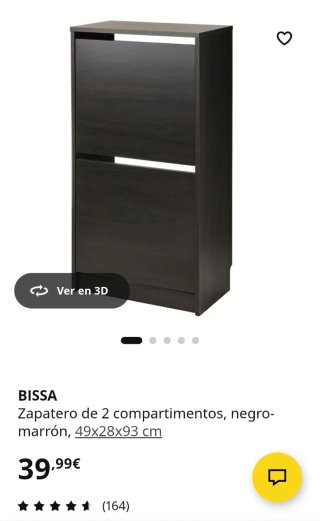 Zapatero Negro BISSA de Ikea