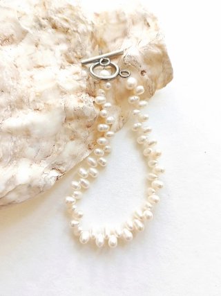 Pulsera de Perlas de Arroz Blancas