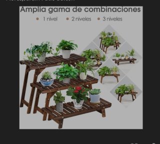 Estantería para Plantas de Madera 3 Niveles