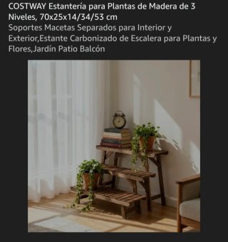 Estantería para Plantas de Madera 3 Niveles