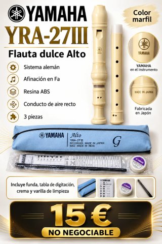 Flauta Dulce Yamaha YRA-27III Alto Fa