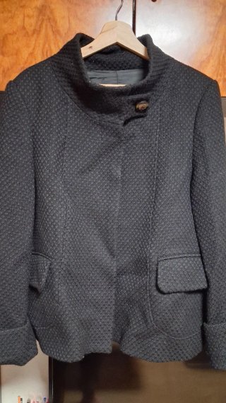 Chaqueta Negra Texturizada 100% lana
