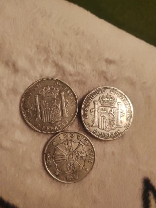 3 Monedas de Plata Españolas