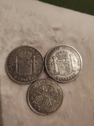 3 Monedas de Plata Españolas