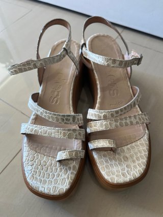Sandalias Wonder Talla 41 Beige/Blanco