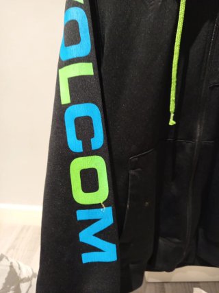Sudadera Volcom cremallera capucha verde negra XS