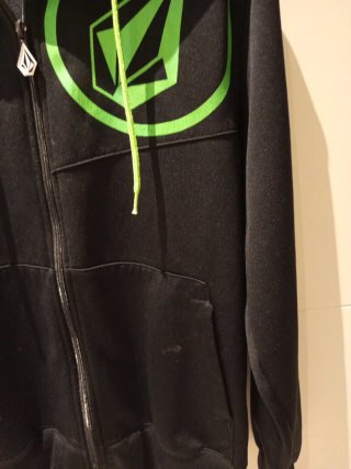 Sudadera Volcom cremallera capucha verde negra XS