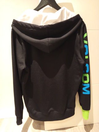 Sudadera Volcom cremallera capucha verde negra XS