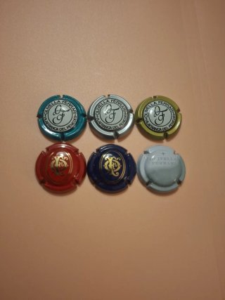 Set de 6 Chapas de Cava Olivella Ferrari