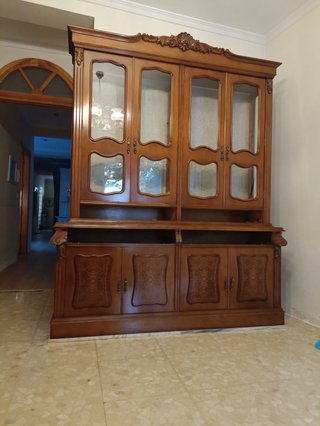 Vitrina Clásica Madera Maciza Cristal
