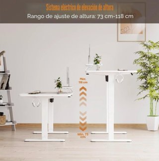 Mesa Escritorio Eléctrica Elevable Blanca