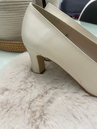 Zapatos de raso talla 37 color marfil/blanco