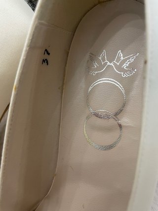 Zapatos de raso talla 37 color marfil/blanco