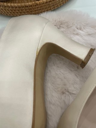 Zapatos de raso talla 37 color marfil/blanco