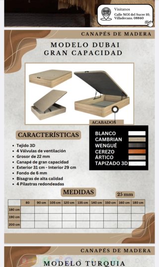 Cama con Canapé y Colchón