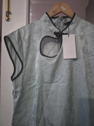 Blusa estilo oriental turquesa