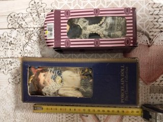 2 Muñecas Porcelana Vintage Caja Original