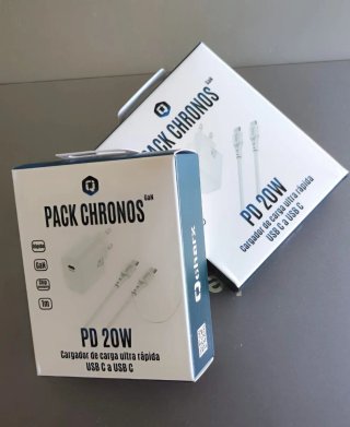 2 Packs Cargador Chronos PD 20W USB-C