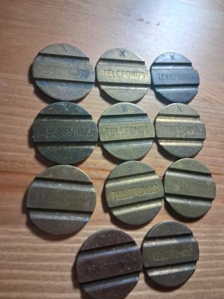 Set di 11 vecchie tessere telefoniche