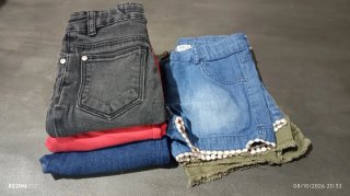 Lote de 5 pantalones y shorts para niña