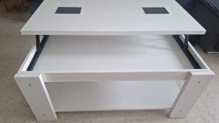 Mesa de centro elevable blanca