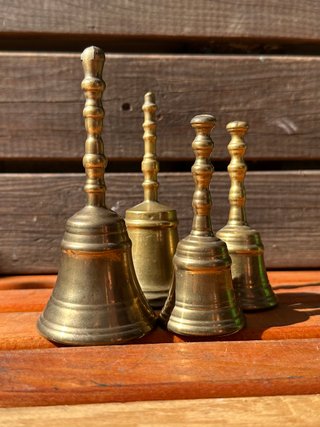 Set campanelle in ottone antiche anni '50