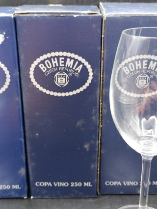 Set copas de vino cristal Bohemia
