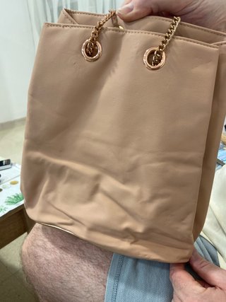 Bolso Paco Rabanne Beige Cadena Oro
