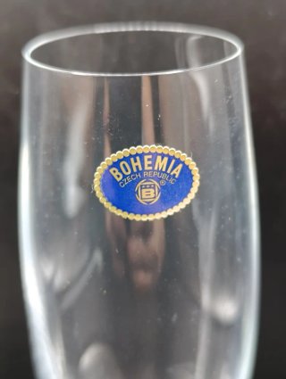 Juego copas flauta cristal Bohemia