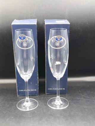 Juego copas flauta cristal Bohemia