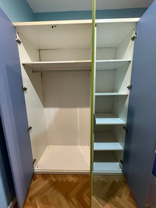 Armario Juvenil de Tres Puertas Verde y Azul