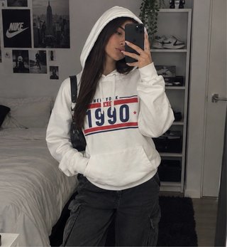 Sudadera blanca oversize mujer