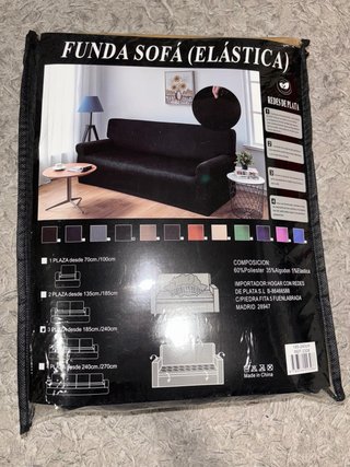Funda Elástica para Sofá de 3 Plazas Negra