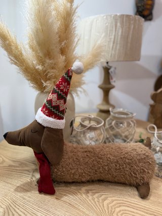 Cojín Decorativo Perro Salchicha Navidad