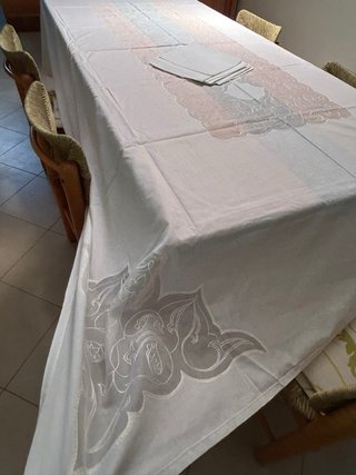 Tovaglia Vintage in Cotone per 12 Persone