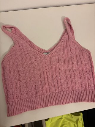 Top de punto rosa Stradivarius