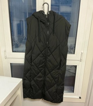Chaleco acolchado largo Pull&Bear negro XS