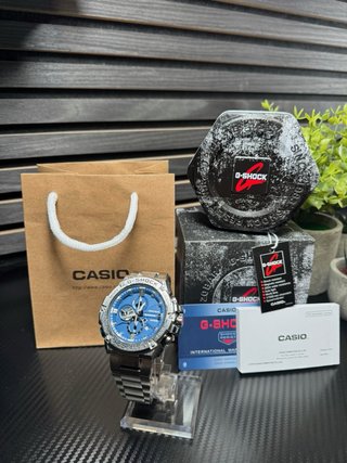 Reloj Casio G-Shock B100 Plateado y Azul