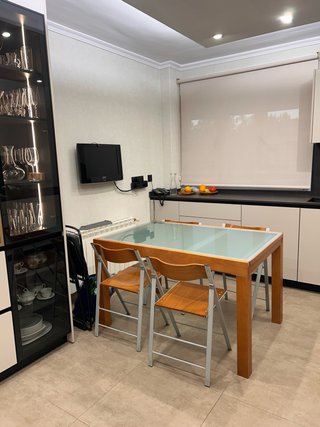 Mesa de Salón Extensible Madera y Cristal