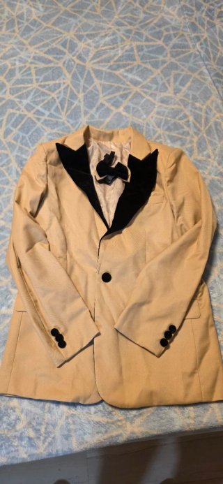 Traje de fiesta niño beige y negro